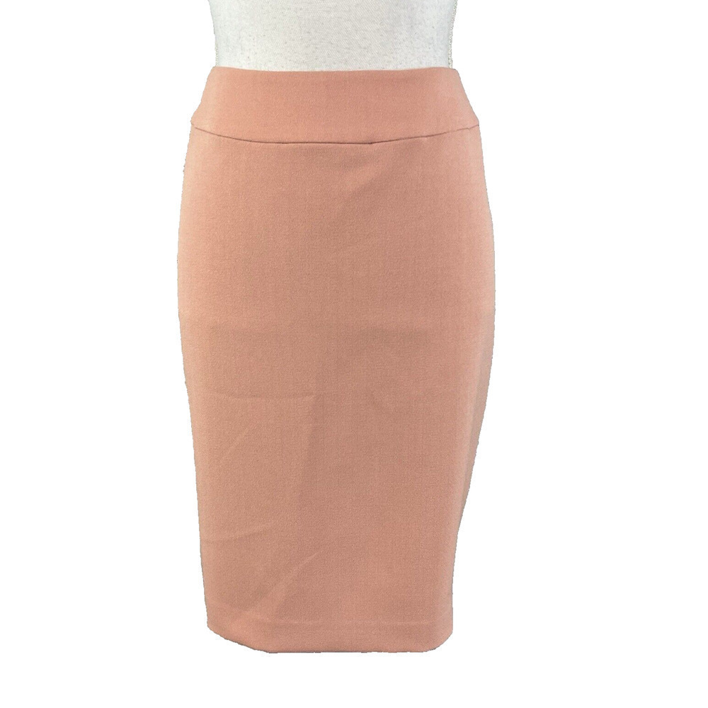 Nine West Skirt size 6 Peach Salmon Crepe Straight Pencil Knee Stretch Career
